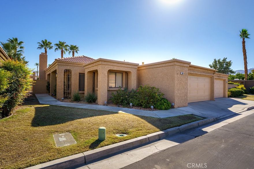 Single-Story 3 Bedroom | 2 Bath | 2-Car Garage | Mountain Views



Welcome to Hidden Palms, one of Palm Desert’s most desirable gated communities, known for its single-story homes, peaceful flat streets, and scenic walking paths.



This beautifully maintained 3-bedroom, 2-bath home offers light-filled living with vaulted ceilings, an open floor plan, and effortless indoor-outdoor flow. Three sets of sliding glass doors provide easy access to both the private backyard and a charming atrium, which connects to the office/third bedroom — a perfect space for relaxation or working from home.



The spacious living room features a wood-burning/gas fireplace and adjoins the formal dining area, ideal for entertaining. The kitchen has all replaced cabinetry, granite countertops and enjoys morning sunlight and includes a cozy breakfast nook for casual dining.



Step outside to a roomy backyard designed for comfort and enjoyment, featuring an electric retractable awning and a scalloped awning off the primary bedroom, adding both shade and ambiance. With no home directly behind, this property backs to a lush greenbelt offering wide open space and gorgeous mountain views — the perfect backdrop for sunset evenings.



Additional highlights include ceiling fans in all bedrooms, a welcoming entry foyer, and vaulted ceilings in the main living areas.



Residents of Hidden Palms enjoy resort-style amenities including:



4 sparkling pool & spa areas



8 pickleball courts



3 tennis courts



Beautiful lakes and water features throughout the community



All this, just minutes from El Paseo, Palm Desert’s premier shopping and dining district with boutiques, fine restaurants, and art galleries.



Experience the relaxed desert lifestyle in this charming home set in a friendly, walkable community.