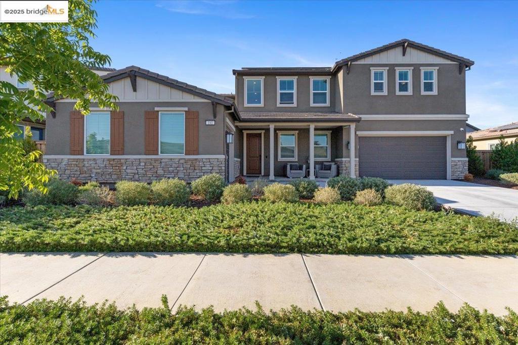This 2 year old home is barley broken in. You can create many new memories in this home that will last a lifetime. The front porch is inviting as soon as you walk up to sit and share your favorite memories in the quite neighborhood. Has a split 3 car garage for cars and storage, home gym, or whatever you desire. When you walk in the high ceilings give you a grand feeling and when you walk into the chef's kitchen you will be taken back by the size and the two islands. The LVP flooring is a great feature downstairs and upgraded carpet is soft on the feet upstairs. There is a large loft upstairs for entertaining and the bedrooms are all larger than most standard cookie cutter homes. The primary bath makes you feel like you are in a luxurious spa and the closet is large enough for all your clothes. The backyard is a blank slate to create the vision that you desire. With this all located close to downtown, near Vasco, and only 2 years old, the house is ready for hassle free living for years to come. Don't miss this opportunity to make years of memories in this beautiful home.