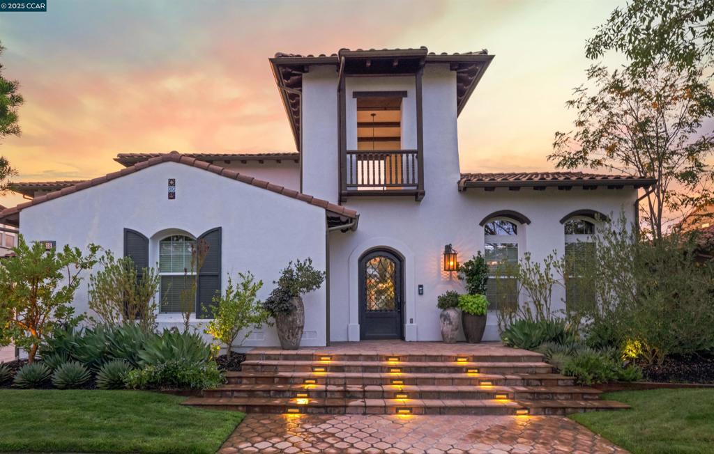 Live your best life here in The Bridges. Experience breathtaking golf and sunset views from this stunning & spacious home. Expansive patio features a gorgeous newer pool/spa (2020) and a BBQ, bar, television, fireplace. 5 bedrooms and 4 ½ bathrooms (incl one huge bedroom suite on main level), PLUS loft & library & semi-attached office. Balcony with spectacular views. Courtyard with fireplace Gourmet Kitchen has huge island for meal preparation and gathering with friends. Thermador 6-burner stove, warming drawer and double ovens, built-in refrigerator. Desk and spacious eating area. Kitchen opens to a welcoming family room with fireplace, premium wood flooring and views. Dramatic two-story foyer. Living room with gas fireplace, cathedral ceiling, premium wood flooring, and recessed lighting (chandelier not included). Dining room features scenic views and a wine alcove. Spacious Primary Bedroom suite boasts a balcony and spectacular views. Dual walk-in closets and dual sinks and jetted tub. Three-car garage (2+1 configuration) including EV charger. Premium garage cabinets & flooring (shown as workout room). Low HOA dues only $40 per month includes community pool & tennis courts. Highly acclaimed schools nearby. THIS TYPE OF HOME, LOCATION, UPGRADES COMES ALONG RARELY.