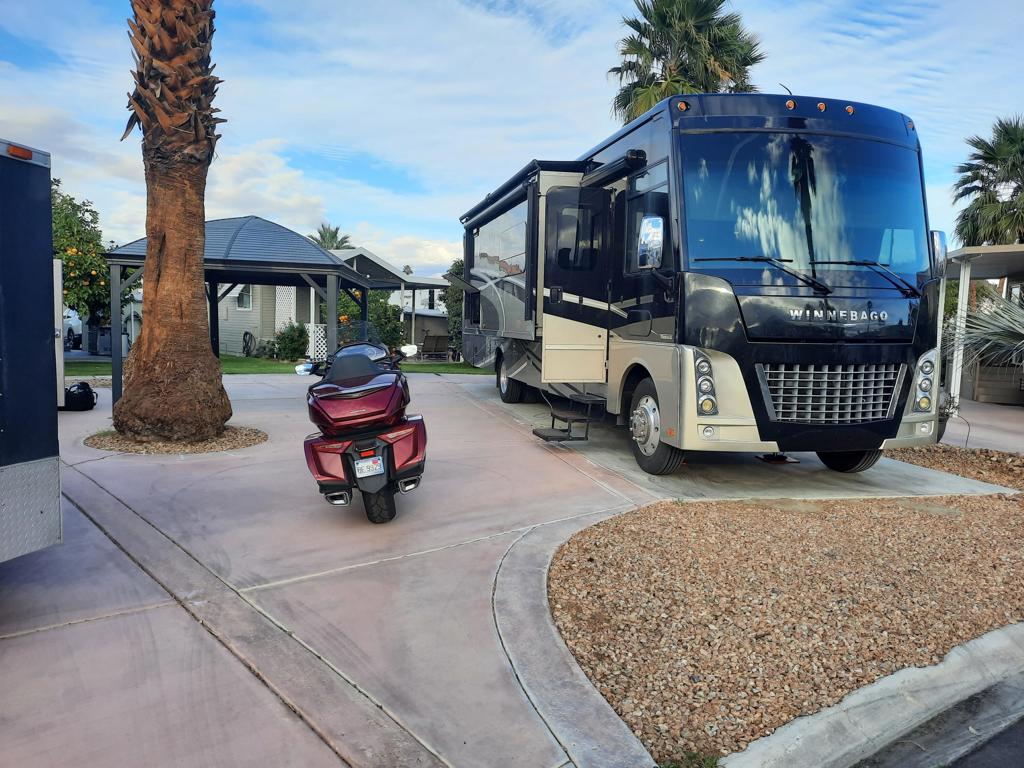 If you are looking for an exceptional RV lot in Desert Aire then this is it!!This lot is an oversized pie shaped lot with a small view of one of the many water features in Desert Aire. There is stamped concrete on the large parking pad and is one of the few interior rv lots that will accommodate a 45 foot RV. This is a very private lot with no yard work or maintenance.Some of the features are a newer Tuff Shed which is completely drywalled on the inside and is set up for a washer and dryer if desired. The shed is also the largest size allowed in Desert Aire. Last season the electrical pedestal was upgraded with new breakers and panel.There is a large maintenance free pergola that is included in the price. This is a perfect lot for entertaining your friends in Desert Aire.