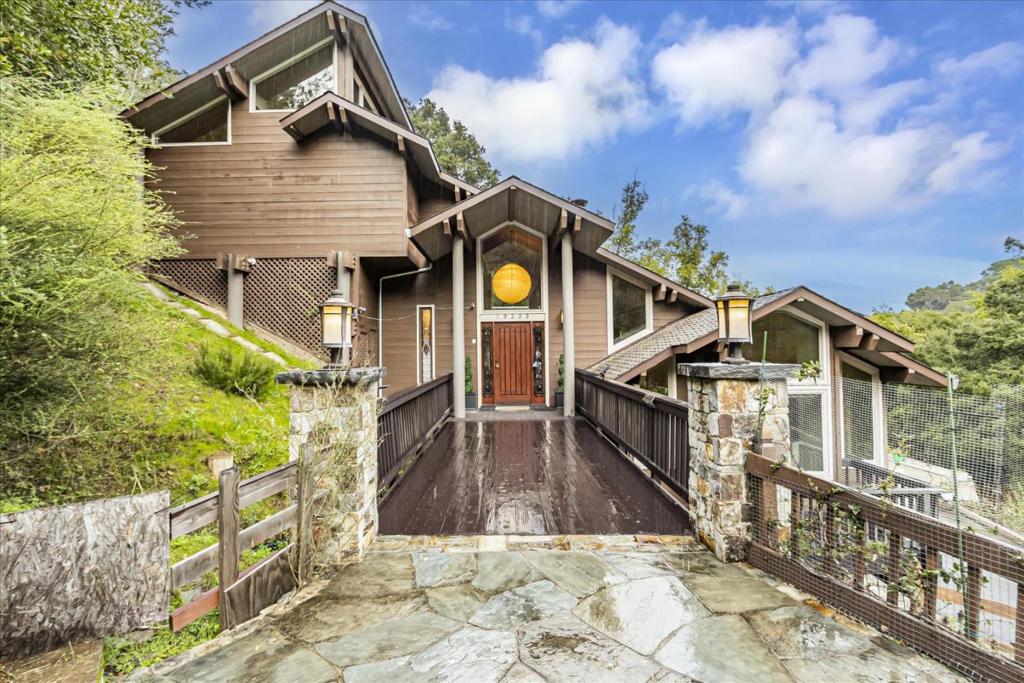 Unbelievable value, architectural gem in the hills of Los Gatos! Only 6 min away from DT Los Gatos and Saratoga. Top rated Saratoga Schools. This stunning post-and-beam home draws inspiration from Frank Lloyd Wrights iconic style, showcasing vaulted open-beam ceilings, expansive picture windows, and seamless indoor-outdoor living. Nestled on nearly half an acre of serene oak-studded landscape, the home features 4 bedrooms, 2.5 baths, and an open-concept layout flooded with natural light. The beautifully updated kitchen opens to multiple decks, perfect for entertaining with an outdoor kitchen and wood-fired pizza oven. The spacious primary suite includes a spa-like bath with Jacuzzi tub and oversized shower. Additional highlights include a Zen meditation circle, Calstone paver driveway, 3-car garage, and ample guest parking(10 open parking space). A rare blend of privacy, style, and tranquilityjust minutes from downtown Los Gatos, top schools, and major commute routes. An extraordinary retreat in a premier location!