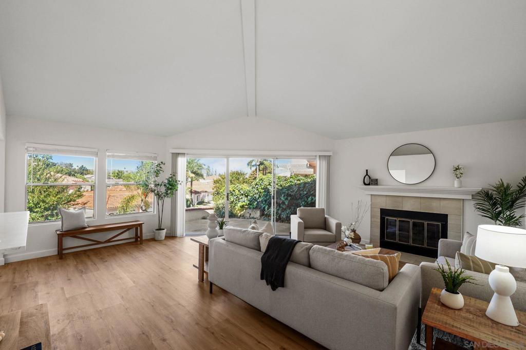Completely remodeled Lake San Marcos townhome located in the The Colony. Updated throughout with new LVP flooring, renovated kitchen and bathrooms, designer fixtures, and much more. The spacious and well designed floor plan includes vaulted ceilings and a fireplace. Enjoy elevated views of the mountains in the distance, part of the golf course, and surrounding area from your private patio area. This property offers a peaceful setting with easy access to resort-style amenities. The HOA includes membership to the Lake and Lodge, with access to tennis and pickleball courts, two heated pools, fitness center, clubhouse, billiards, and access to the lake for fishing, kayaking, paddle boarding, boating, and more. Within this vibrant community, you’ll also enjoy The Lakehouse Hotel and Resort, dining options such as Brickman’s and Enoteca Restaurant Bar, lake-side meals at Amalfi, your morning coffee at The Canteen, two golf courses, and the peace of mind that comes with 24 hour neighborhood security.