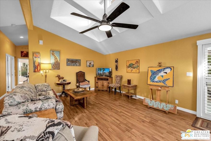 FEE LAND!!! Means you own the land! Don't miss this incredible oppotunity to live in the 55 plus gated community of Vista Montana! This amazing three bedroom home offers a good quality ceramic tile roof, 2 car attached garage, extensive open, concrete patio, partial PVC fencing shared with one neighbor. This is the original owner! This home has extensive laminate flooring throughout, primary bedroom with ensuite bathroom, sunken tub, stall shower, large closet and dual sinks. There is access from the primary bedroom to the large patio yard. The two remaining bedrooms share another bathroom which has a tub over shower. The kitchen is the focul point of this beautiful home with a large island which has extensive additional cabinets,  many of the cabinets in the kitchen have roll out shelves. There is a cozy breakfast area in the kitchen which offers a nice mountain view. In addition there is extensive use of plantation shutters throughout. The exterior also has low desert landscaping in the front of the property. Vista Montana is well recognized for its excellent ameneties which include, a billiard room, large resort style pool and spas in addition there is a smaller pool which is not heated. There is a large clubhouse with kitchen and multi-purpose room for community and private events, onsite part time manager, exercise room, sauna, BBQ area, dog park, greenbelt and walkways. This home has a recorded 433A certification which allows for a cash buyer or potential loan for a qualified buyer.