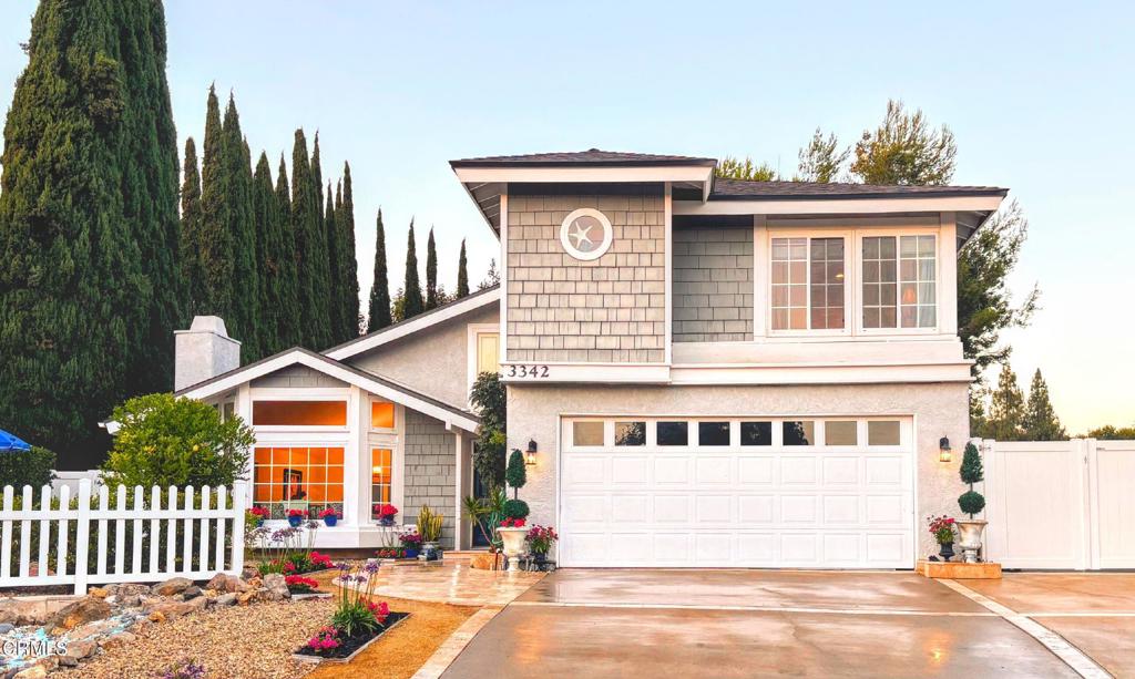 Tucked away at the end of a quiet cul-de-sac, this charming two-story home welcomes you with cathedral ceilings at the entry foyer that set the tone for its open and inviting design. A formal living room and formal dining room create elegant spaces for entertaining, while a grand bay window at the front of the home allows natural light to fill the interiors, highlighting the home's warmth and flow.The open kitchen connects seamlessly to the family room and features white cabinetry, a beautiful backsplash, gold hardware finishes, and recessed lighting throughout--perfect for gathering with friends and family. Two fireplaces add a cozy touch, making every season feel at home.Upstairs, a double-door entry opens to a spacious master suite with his-and-her sinks, a large walk-in closet, and a private retreat designed for comfort. Two additional bedrooms are generously sized, offering flexibility for family, guests, or a home office.Outdoors, the expansive backyard offers endless possibilities, from adding a pool or spa to creating an ADU. With private gated access to the park, you'll enjoy both nature and culture right at your doorstep, including the beloved CLU Summer Shakespeare series.Blending natural light, thoughtful design, and timeless charm, this home offers a lifestyle that is both refined and welcoming in one of the area's most desirable neighborhoods.