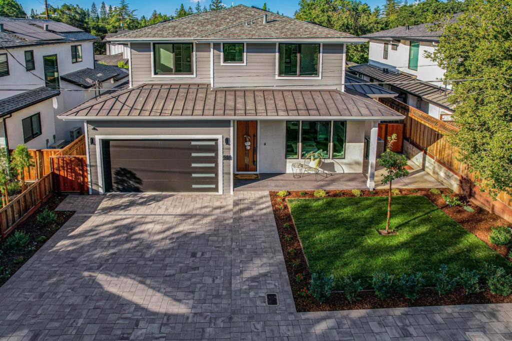 Bright, Move-in ready. New construction! 4BD/4.5BA home in prime West Menlo Park! Spacious, light-filled layout with open floor plan, light oak hardwood floors, and two primary suites. Gourmet kitchen with quartz countertops, stainless steel appliances, an Island, and a pantry. Two fireplaces, electric in the living room and gas in the family room. Fourth bedroom has private entrance, en-suite bath, and its dual-zone A/C is ideal as a guest suite, office. Extra wide 30-ft backyard with lawn and patio for entertaining. Ample off-street parking. Walk to parks, shops, and Starbucks. Easy access to Stanford, Hwy 280, and Stanford Shopping Center.