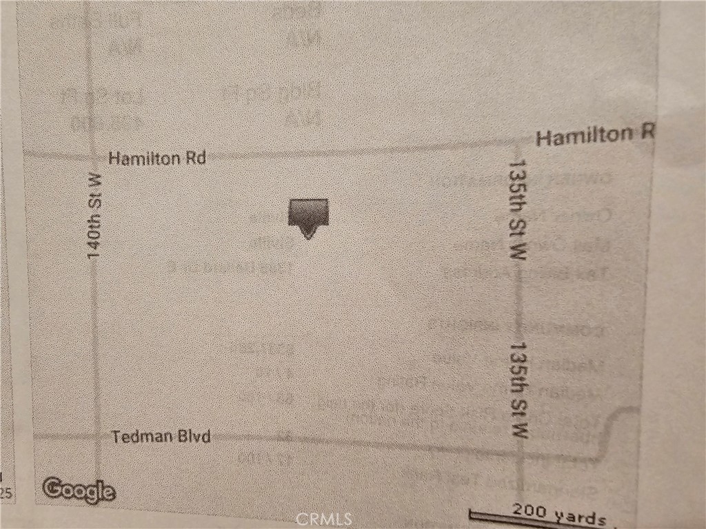 10 Acres of land in Rosamond between 140th St. W and 135th St. W along Hamilton Rd. An UNINCORPORATED area of KERN COUNTY. APN # 358-141-03-00-5, CA, KERN COUNTY (SECTION 9, TOWNSHIP 9, RANGE 14, QUARTER) Rosamond is an active place for Alternative energy projects like Wind and Solar farms. Buyer to perform due diligence and verify land use and if any utilities are available. Please check the zoning information with City and County.