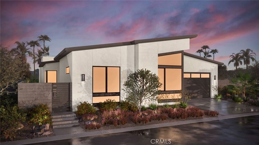 (Brokers Welcome ) Olea at Miralon new mid century modern homes.  Miralon where life begins in Palm Springs. Single story 12 foot ceilings 3 bedrooms & 3.5 bathrooms office.

20 x 12 private pool with Pebble Tec Finish & Tile waterline. 2-car garage, relax with your own personal mountain and oil grove views.

Gourmet Kitchen with Cafe Stainless Steel appliances package, Standard white thermofoil cabinets throughout with concealed hinges and chrome handles. Beautiful Daltile one Quartz in Lucent white.  Luxurious primary suites with floating cabinets large primary walk in closets with Quarte Lucent White with 6 " backsplash in primary bathroom & 4'' backsplash in all secondary's. This is where timeless design meets modern desert living. Miralon Association offers 97 acres of open space, 7 miles of walking trails. 3 dog parks and thousand of oil trees. Amenity center features state of the art fitness facility WIFI space, full service bar, chef demonstration kitchen resort style pool and spa with private clubhouse to enjoy.