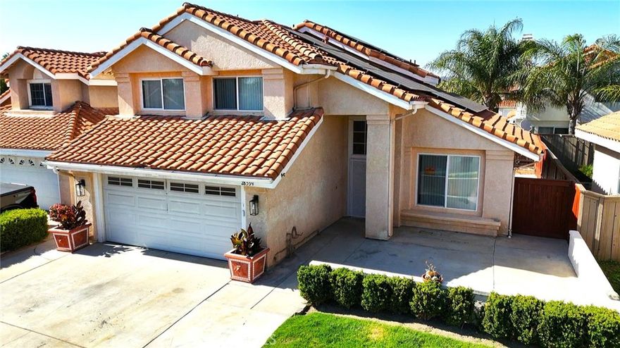 Investor’s dream in the desirable Brigata On The Lake community of Menifee Lakes! This turnkey property offers cash flow potential with a fully paid 33-panel solar system ensuring exceptional energy savings and long-term returns. The home features 3 bedrooms, 2.5 bathrooms, and a 2-car garage with ADU conversion potential, making it ideal for maximizing rental income. Recent upgrades include brand-new quartz countertops in the kitchen, granite countertops in bathrooms, new window coverings, upgraded cabinetry, recessed lighting, and a whole-house fan for energy efficiency. The garage is fully finished, and plumbing updates such as new mixer valves, a pressure regulator, and main valves provide added peace of mind. Enjoy a low-maintenance backyard with fruit trees, perfect for tenants or future owner-occupants. With very low property taxes and HOA fees, this property delivers excellent value and stable returns. Located near top-rated schools, parks, shopping, Menifee Town Center, and the 215 Freeway, this home is in a high-demand rental area. Menifee is one of California’s fastest-growing cities, offering investors both immediate cash flow with good tenants in place until July 2026 and strong appreciation potential.