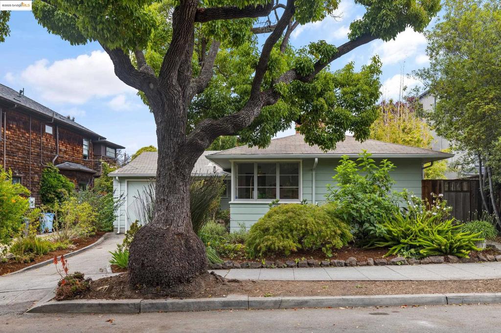 IDEAL ELMWOOD LOCATION Although located in the highly desirable Elmwood District of Berkeley, when you are home, you won’t feel like you are in a City- this house feels very private. The primary living space features a great flow that is accented by freshly refinished hardwood floors through the living/ dining rooms which contain both a fireplace and bay window. The gracious kitchen has a Wolf range, vintage light fixtures, and access to the side yard. The previous owner, a photographer, expanded their bedroom into part of the garage to create a large office with French doors to the rear yard, plus a laundry closet and darkroom, which conveniently contains a toilet. Two blocks to Alta Bates medical facilities, three blocks to Whole Foods, four blocks to College Avenue, and the Elmwood shopping district- ditch the car. You are going to love it here. OPEN HOUSES 07/19 AND 07/20 FROM 2-4:30.