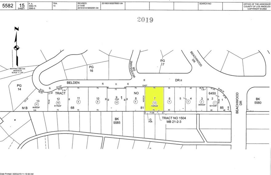 Nestled in the heart of the historic Hollywood Hills, this rare vacant lot on Belden Drive, Los Angeles, CA 90068 (APN: 5582-015-013) offers an exceptional opportunity to own a piece of one of LA’s most iconic neighborhoods. Surrounded by lush canyons and multi-million dollar homes, the parcel is ideally situated just steps from the beloved Beachwood Cafe and the charming Beachwood Village, all beneath the backdrop of the world-famous Hollywood Sign. In 2006, the owner obtained approval for plans to build a three-story home, including geologic and soil studies, site plans, floor plan, permit approval, and a topographic plan—making this a unique offering with prior documentation already in place (contact with the city is recommended). With 7,020 square feet (per Assessor) of potential, this lot places you in one of the most sought-after residential enclaves in Los Angeles. Don’t miss your chance to invest in this coveted corner of the Hollywood Hills! ****Buyer and buyer's agent to verify all information with the city or county for allowable uses and requirements  and rely on their own investigations. **Buyer responsible for checking zoning, utilities, permits and exact property boundaries. ****