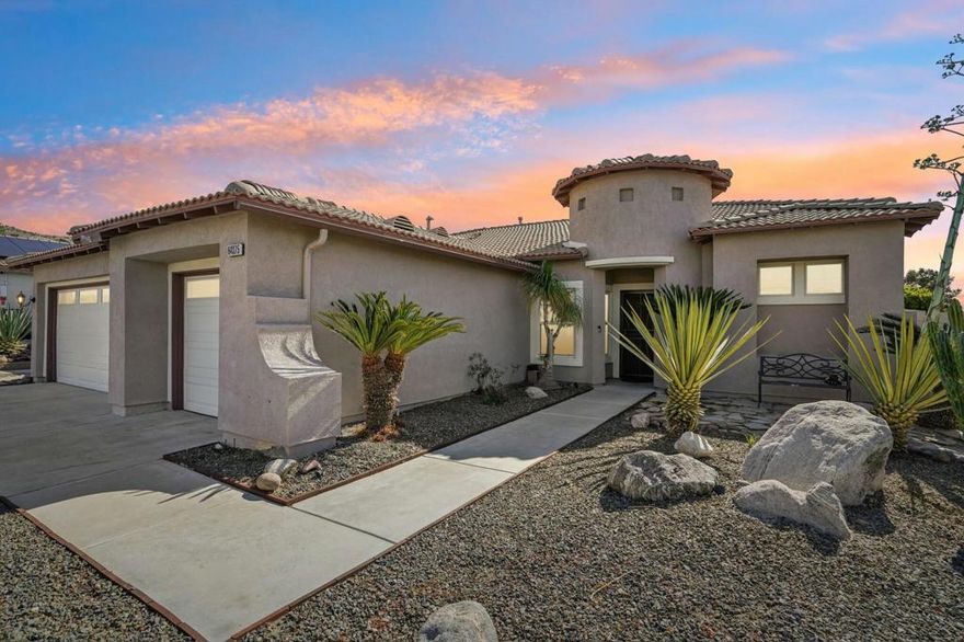 Stunning Golf Course Home in Mountain View  Estates Experience luxury living in this beautifully designed single-story home situated on the 7th hole fairway of a premier golf course. Nestled in an exclusive 55+ gated community, this home offers breathtaking views and an open-concept design perfect for entertaining.Featuring three spacious bedrooms, bonus room and two bathrooms, this home boasts an open floor plan, travertine flooring throughout, plantation shutters, and a spacious gourmet kitchen equipped with slab granite countertops, large island, a pantry, and breakfast nook.Step outside onto the covered patio and take in the breathtaking golf course views. Unwind in the Pebble-tech pool with spa, or gather around the backyard fire pit for cozy evenings under the stars. Whether you're enjoying a morning coffee or hosting friends, this outdoor space is designed for relaxation and entertainment.Additional highlights include a three-car garage with built-in cabinets, RV storage with full hookups, and a newly installed split HVAC system. Recently painted and meticulously maintained, this home is move-in ready!Don't miss this rare opportunity to own a premium golf course home in a vibrant, amenity-rich community. Schedule your private tour today!