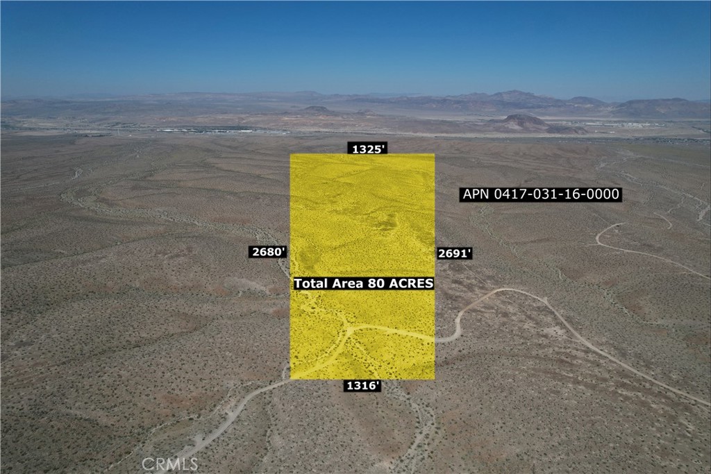 GORGEOUS VIEWS! Here is your chance to own some large, beautiful property away from the city! This is 80 acres of undisturbed, peaceful and serene land with views looking down at the beautiful valley. This land is very private and is a 15 minute drive from the 40 freeway. Located on the outskirts of Barstow. This is great investment opportunity PRICED TO SELL. The proposed plan from Brightline to build a railway from southern California to Las Vegas is in progress and this makes this area highly desirable! Design your custom ranch style home here for everlasting views away from the city! Make this your next investment today!