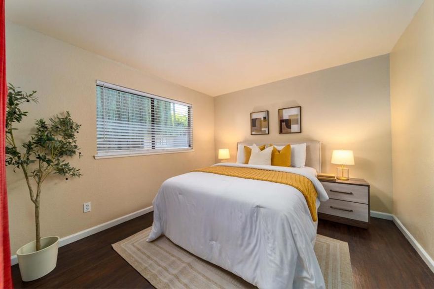 Your future property awaits at this charming, park-esque set 2bdrm/1bath condo in the heart of Silicon Valley. You will be greeted by the serene garden escape of mature trees and landscaping where you can unwind to a quiet and cozy updated first floor unit, and yet minutes away from Hwy 101, 87, 85 and 280, restaurants are in abundance and a plethora of activities to meet every lifestyle.Discover cozy living in the heart of San Jose with this charming home. Spanning 888 square feet, this residence offers a comfortable and practical layout. The kitchen is well-equipped, providing ample space for meal preparation and gatherings, a convenient indoor upright stacked washer and dryer and an updated tiled shower retreat.  The home features a combination of flooring types, offering both style and functionality. This property is positioned within the San Jose Unified School District, serving the local elementary school community.   A single-car garage provides secure parking and additional storage options. With its central location, this home offers easy access to the amenities and attractions of San Jose, making it an ideal choice for those seeking comfortable city living.