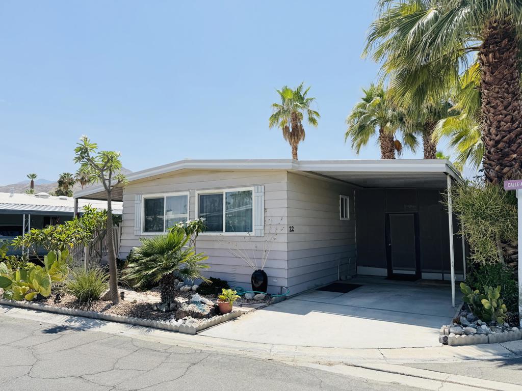 Charming 2-Bed, 2-Bath Home in Sought-After 55+ Palm Springs View Estates - Prime Cul-de-Sac Location!Welcome to your ideal Palm Springs lifestyle! This beautifully maintained 2-bedroom, 2-bath manufactured home is nestled in the highly desirable Palm Springs View Estates, a vibrant 55+ community in South Palm Springs.Situated on a premium corner lot at the end of a quiet cul-de-sac, this home boasts a spectacular backyard--perfect for relaxing or entertaining year-round. The open floor plan includes a versatile den/California room, ideal for enjoying the cooler seasons in comfort and style.Step onto the inviting front deck and soak in breathtaking sunrises, or unwind indoors with abundant natural light from energy-efficient windows on the east and south sides. Additional highlights include a newer full-size washer and dryer, two spacious bedrooms, and two full bathrooms.Affordable living under rent control with space rent at approximately $540/month, including water, sewer, and trash--an incredible value for this prime location! (Park requires income of 3x space rent and park approval prior to closing.)Community amenities abound with three sparkling pools and spas, walking trails, and a clubhouse featuring a gym, billiards, ping pong, a community kitchen, and a cozy TV lounge.Per community rules (CC&Rs), a second resident may be 45+. Owner-occupants only--no rentals--preserving the peaceful and neighborly environment.
