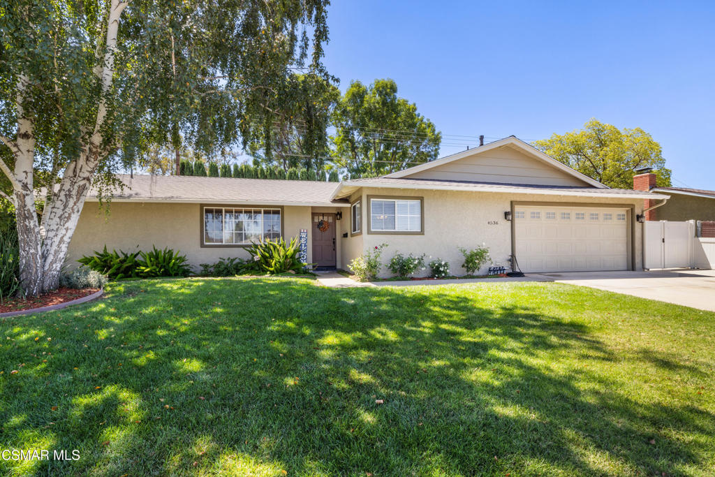 The one you've been waiting for!!! Welcome to this fabulous single story home situated in a great pocket of homes in Simi Valley, and just minutes from shopping, dining, parks and more. Featuring a flexible floorplan with 3 bedrooms, 2 bathrooms and a wonderful den that could be used as a home office, media area or even a possible 4th bedroom. Upgrades include newer roof, fresh exterior paint, updated electrical panel (with generator hook up), dual pane windows, smooth ceilings, crown moldings, recessed lighting and gleaming wood laminate floors. Step inside to discover a light filled floor plan with warm and inviting living room, a remodeled kitchen with granite counter tops, and tons of cabinet space, great for any home cook, and a spacious dining area - perfect for family meals or entertaining. A relaxing primary suite offers his & her closets and a private en-suite bathroom, plus the secondary bedrooms are all ample sized. A beautifully manicured rear yard greets you with lush landscaping, and a nice covered patio for year round entertaining. Additionally, there is a direct access 2 car garage, and a large driveway leading to gated RV access. Homes like this don't last for long, come see it Today!