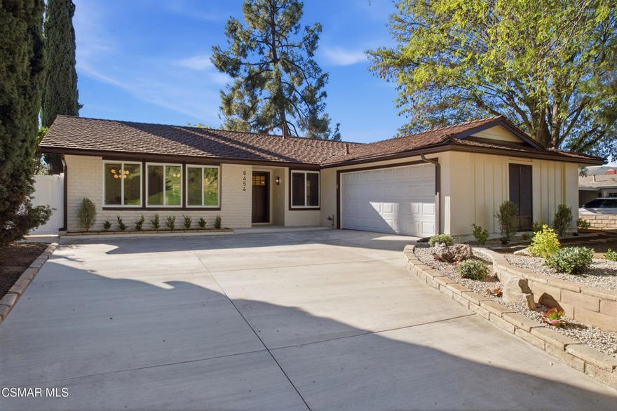 Discover this newly renovated, turnkey home in the highly sought-after Chaparral Estates community of Oak Park. Nestled on a quiet, serene street, this home offers 3 bedrooms, 2 bathrooms, and nearly 1,800 sq ft of beautifully refreshed living space surrounded by rolling hills and mountain views.Step inside to find a thoughtfully redesigned interior featuring new flooring, fresh paint inside and out, and an abundance of natural light. The updated kitchen shines with new appliances and modern finishes. A cozy wood-burning fireplace anchors the living room, creating a warm, inviting atmosphere.The primary suite features an updated bathroom while the additional bedrooms offer versatility for family, guests, or a home office. Plus enjoy a spacious dedicated laundry room with ample storage. Outside, enjoy a newly revamped backyard complete with an extended overhang for shaded outdoor living, new vinyl fencing, fresh landscaping, and a new driveway. This private yard offers tranquil mountain scenery. Major system improvements add immense value, including updated water heater, plumbing, HVAC and an electrical panel ready for EV charging. Every detail has been carefully upgraded, creating a truly move-in ready home. This home is located across from an open green hill with a neighborhood hiking trail, and surrounded by additional nearby trails. Residents also enjoy access to award-winning Blue Ribbon schools, no HOA fees, and a peaceful neighborhood setting.A rare opportunity to own a fully renovated, turnkey home in Oak Park--offering modern comfort, stunning views, and an unbeatable location.