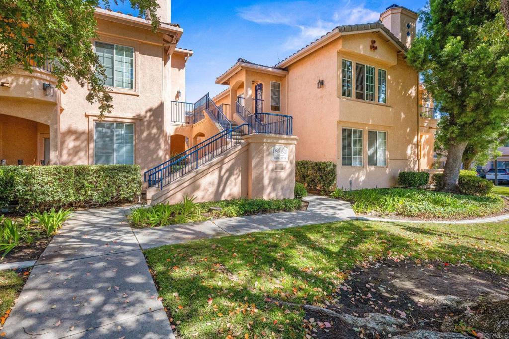 Welcome to Bernardo Vista Del Lago featuring resort-like amenities and secure gated entry. Relax at the pool and spa, exercise at the spacious gym or pickleball/tennis courts and entertain in the game room, clubhouse and extensive outdoor patio. This light and bright corner unit is tucked away from freeway noise in the center of the community with one bedroom, one bathroom, in-unit laundry and A/C. Enter your lush quiet patio overlooking green space from the bedroom or living room French door. Ample patio closet for extra storage. Newer carpet and paint, stainless appliances and generous floorplan. Electric car chargers in the nearby parking area. HOA covers water, trash, sewer, building insurance, maintenance and amenities.