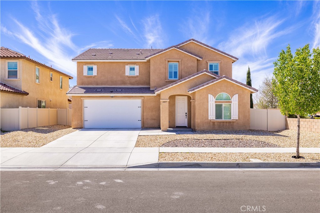 Welcome home to this turnkey 4 bedroom, 3 bathroom home built in 2019 with no HOA! Fall in love with all the wonderful features, including primary suite, tile roof, dual pane windows, plantation shutters, formal dining area, 2nd floor laundry room and granite countertops throughout. The spacious eat-in, open concept kitchen has plenty of space for all your needs. The kitchen/living room area continues onto the covered patio and a VERY spacious backyard which is a blank slate, ready for you to create your personal oasis. All this and you can still enjoy easy access to the freeway, shopping, schools, restaurants, parks and all Lancaster has to offer. This property has absolutely everything you're looking for. Some furnishings have been virtually staged.