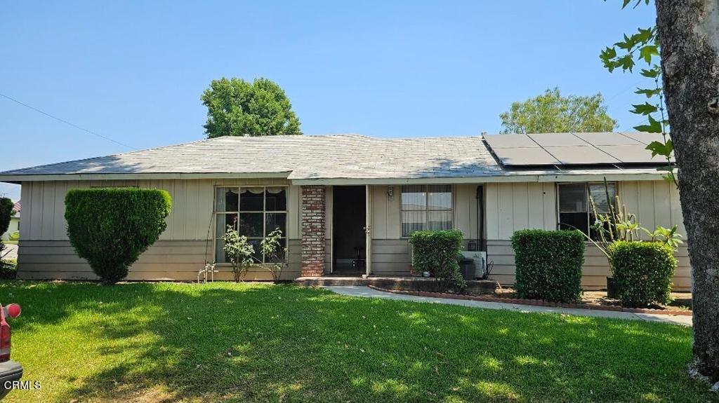 Nice single-Family home.it has 3 bedroom and 1 bathroom,Home has SOLAR.Large back yard with fruit trees.RV parking.enough room for 4 cars.No use of the Garage.