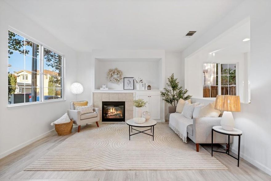 *Freshly renovated and thoughtfully upgraded, this 4-bed, 2.5-bath single-family home sits in one of Santa Claras most desirable communities. Bright and filled with natural light, it offers modern comfort & convenient living. *Step into a sun-filled living room with abundant windows & a cozy fireplace, creating a warm & inviting gathering space. A dedicated formal dining room offers an elegant setting for hosting dinners & celebrations. *The updated kitchen features modern countertops, dreamy white cabinetry with abundant storage, a brand-new stove, and stainless steel appliances. *New interior paint & new carpet throughout *Upstairs, the spacious master bedroom includes a bonus extended area ideal for a home office, reading nook, or nursery. The large master bath suite provides a spa-like retreat with dual sinks, a soaking tub, a separate shower, & a generous walk-in closet with customized shelving.*Enjoy a lovely private yard, ideal for outdoor dining, gardening, or simply relaxing in the California sunshine. An attached 2-car side by side garage, with plenty of street parking. *Minutes from top employers like Intel, Nvidia, AMD, Applied Materials, Kaiser Permanente, & Santa Clara University, plus Rivermark Plaza, Great America, Levis Stadium, parks, and major commuter routes.