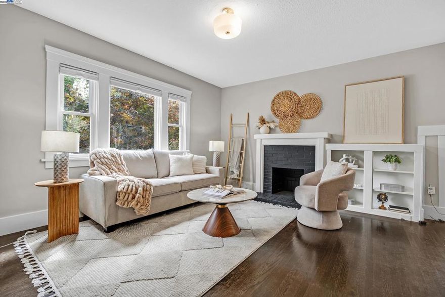 Sunlight fills this charming Berkeley bungalow in the highly sought after Poets Corner, where classic Craftsman details meet thoughtful modern updates. Original hardwood floors and built in cabinetry add warmth and character, creating an inviting flow from the living room to the formal dining area. The updated kitchen opens to the laundry area and a flexible rear room, ideal for a home office, art studio, or quiet reading retreat.  Outside, enjoy your private landscaped sanctuary with a pergola, lawn, and patio, plus a detached backyard room offering extra space for guests, work, and/or storage.  Additional upgrades include a partially renovated bathroom, new kitchen and bath ventilation systems, a foundation retrofit, Nest thermostat, and a tankless water heater. Street parking is easy, making daily life even more convenient. Everything you need is within walking distance, including BART, Hidden Café, local shops, restaurants, parks, and top rated schools. You won't want to miss this!