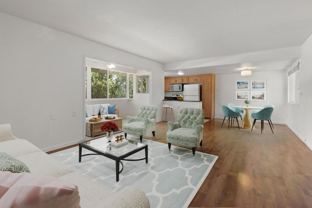 This fabulous condominium is located in the quiet and peaceful Wedgewood Manor community. Welcome to this well-maintained complex with plenty of green space and trees, providing a serene and relaxing environment. Enjoy the spacious living room with large windows that let in natural light. The living room opens up to an enclosed patio providing an ideal work space or a sitting area. Floors were updated and condo was freshly painted on the interior a couple of years ago. Kitchen has stone countertops, stove, refrigerator and dishwasher. There are two comfortably sized light filled bedrooms, both of which are carpeted. This home also features an updated bathroom with a newer vanity and modern style designed tiles for the tub over shower. Complex amenities include a large clubhouse w/kitchen, workshop, gym, a car washing station and wood shop. Located close to downtown Los Gatos, Bay Club and freeway access. Perfect for a first time home buyer or investor. Home has been virtually staged.