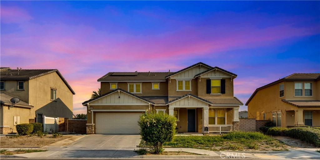 Welcome to your dream home! This beautifully designed 5-bedroom, 4-bathroom two story residence a perfect blend of style, comfort and functionality with a bedroom downstairs. Nestled in a quiet and friendly neighborhood, this home is ideal for growing families or those to love to entertain. Solar is to be transferred. Pool in the back was built in 2017.