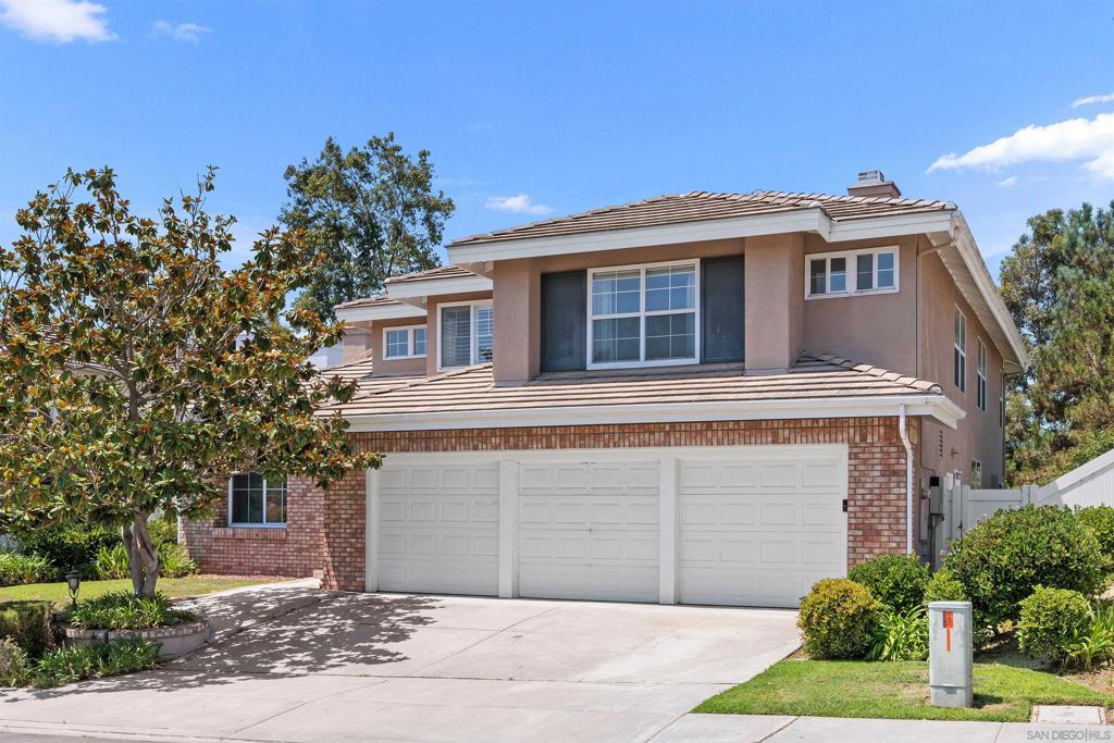 Elegant 5-bedroom retreat in the heart of Carmel Valley. Cul-de-sac location surrounded by parks and open space, this largest Estates Plan 3 offers the perfect blend of elegance, comfort and modern efficiency. Vaulted ceilings and rich bamboo flooring. The gourmet kitchen is a chef's dream, featuring a generous island, newer refrigerator and seamless flow to the dining and living areas - perfect for entertaining. The luxurious primary suite boasts a custom shower enclosure and granite bathtub surround creating a spa-like retreat. Enjoy year-round comfort with dual-zoned, energy efficient heating and cooling, complemented by a fully owned solar power system for sustainable living and reduced utility costs. The home easily accommodates guests, extended family or a home office. Private backyard borders open space, offering peace, privacy and room to relax or entertain.