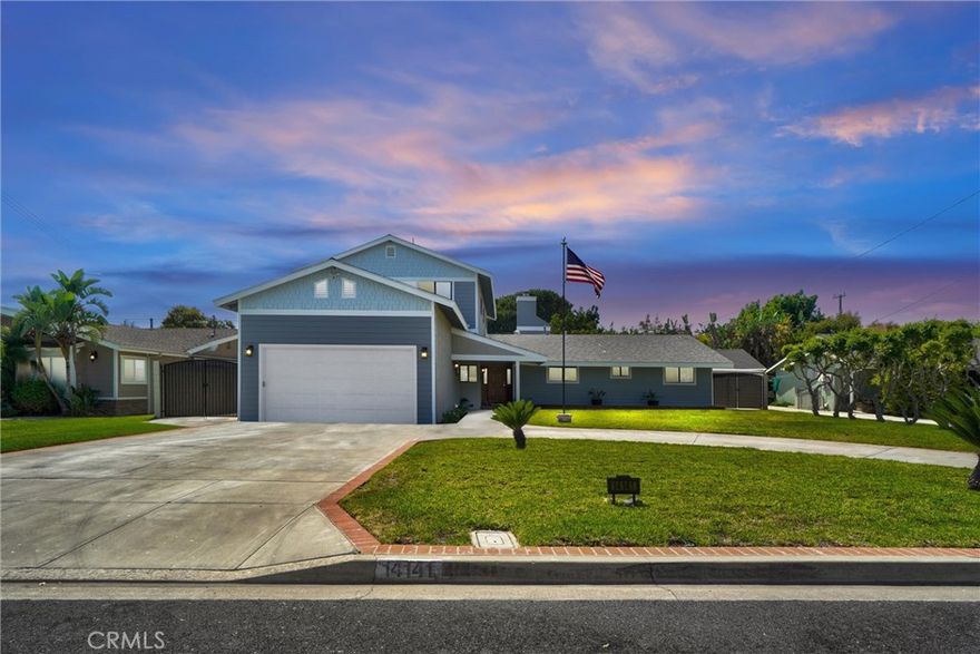 Location & Incredible Value!! Best Deal in Central OC!! Award winning School District including Foothill High School!  Don’t Miss this ONCE in a Lifetime Opportunity to own this North Tustin, semi-custom, expanded 4 bed, 3 bath, 3084sf multi-generational home with an upstairs In-Law / potential ADU suite on a flat 10,904sf lot with a pool sized backyard.  At just $580 sq. ft., this home is a STEAL!!  Run comps & do the Math!! The approximately 2000 sq. ft. Downstairs consists of 3 bedrooms, 1.75 Bathrooms, Laundry room, Kitchen, Living room, Dining area, Family/Formal Dining room & an Office/flex space.  Upstairs offers a 1043SF In-law Suite with a Kitchenette, Dining area, Living, Bed & Bathroom + a 10x10 enclosed patio. Other options include use as a Master Retreat or converting it into an ADU rental. As you drive up you will immediately notice the huge front yard with an extra thick 6" concrete 6+ car driveway with a circular entry/exit & potential 40' RV parking.  Deep eves & the large covered front porch welcome guests while high-end metal gates & exterior metal doors secure the premises.  As you step through the Custom Oak front door entry into the Foyer you will immediately notice the sweeping view of the large open Living room with a gas fireplace, a large bay window & sliding glass doors providing an abundance of natural light and a view of the large pool sized backyard surrounded by concrete block walls and neighboring trees providing a private outdoor retreat.  The open floor plan provides an inviting entry flowing from the Foyer to the spacious Living room into a large Dining area & Kitchen making everyone at the gathering feel included. Off the Kitchen is a Family or Formal Dining room w/sliding glass doors leading to a covered patio. On the opposite side of the room an entry leading to the Office/Flex space which leads either out to the attached 2 car garage or upstairs to the In-law suite.  The downstairs Master Suite with a walk-in closet is newly remodeled while the rest of the home was expanded & remodeled around 2000. All of the original hollow interior doors were replaced w/solid Oak hardwood doors, frames & trim. All interior walls & ceilings just repaired, re-textured & repainted. The solid Oak hardwood floors throughout were just stripped, drum sanded & refinished. New Waterproof Vinyl Plank flooring just installed in the kitchen & carpeting just installed in the Master Bedroom, Family/Formal Dining room & the Office/flex space.