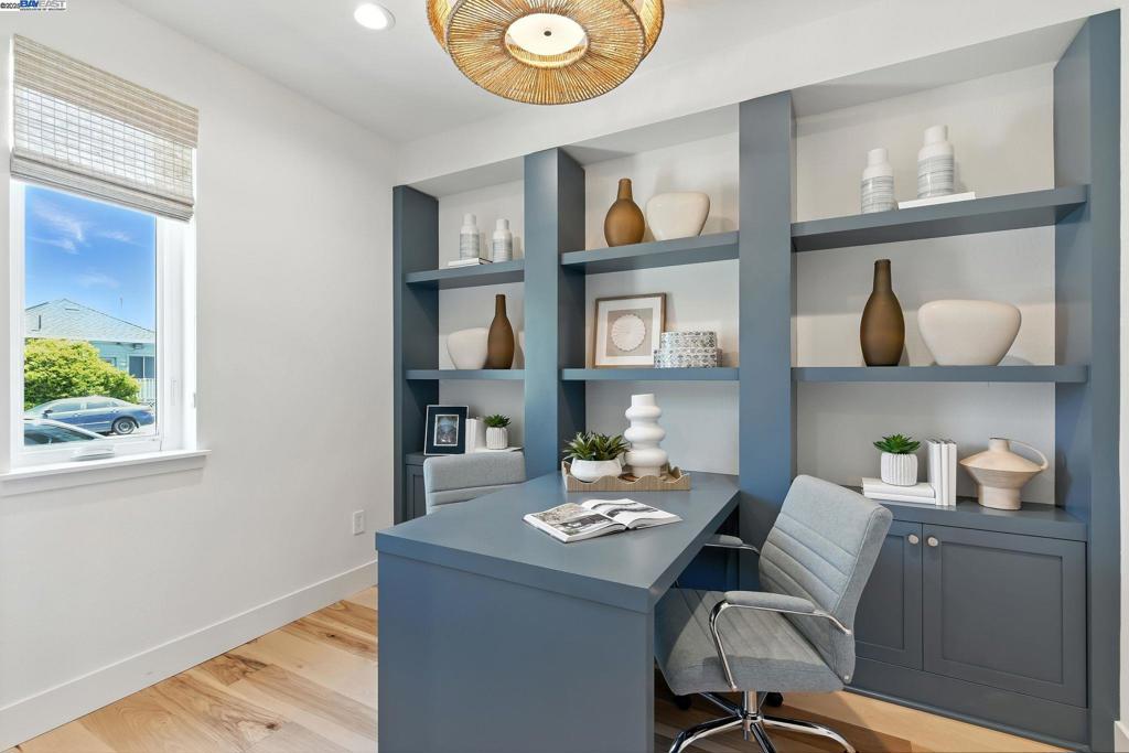 Live the Marina lifestyle in this beautifully finished new construction home just minutes from waterfront parks, restaurants, shopping, and the Alameda ferry to San Francisco. Located directly along the Cross Alameda Bike Trail, Skyline offers a vibrant, walkable setting with easy access to biking, jogging, and outdoor recreation. This Plan 2 layout features 2 spacious ensuite bedrooms, 2.5 baths, a versatile flex room—ideal for a home office or gym—and a private rooftop deck perfect for entertaining. Enjoy modern designer finishes throughout, including white shaker cabinets, quartz countertops, wide-plank LVP flooring, and a rooftop-level dry bar. Energy-efficient features include solar panels and EV charger prewire. Move-in ready—schedule your tour today! Representative photos added * Views: Downtown