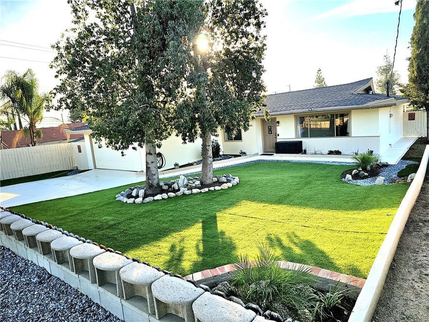 ** Home for Rent ** This home shows very well inside and out; it has just been fully remodeled and ready to move in ** Features 3 Bedrooms and 2 Full Bathrooms ** It has a Primary bedroom & Bathroom ** Very Spacious Living Room with new laminate flooring ** The kitchen faces the back yard with tile counter tops, new dishwasher and hood, newly painted cabinets ** Dining area next to the kitchen with a slider door that leads to the back yard patio ** New laminate floors in most of the home, tile in the kitchen and bathrooms, one bedroom has carpet ** It has just been painted inside and out ** The laundry room is inside for convenience ** Central Air Conditioning and Heat ** Ceiling Fans ** Concrete and Covered patio in the back yard to relax and enjoy your time off ** The front yard has new artificial grass which will  save you on the water bill and of course low maintenance **  Very nice setting for you to enjoy the sunrise and beautiful sunset views ** Fully fenced; Large back yard with some landscaping and your very own producing orange tree ** Great location just off the 60 Freeway, close to schools and shopping centers ** Come and take a look, you will love it **