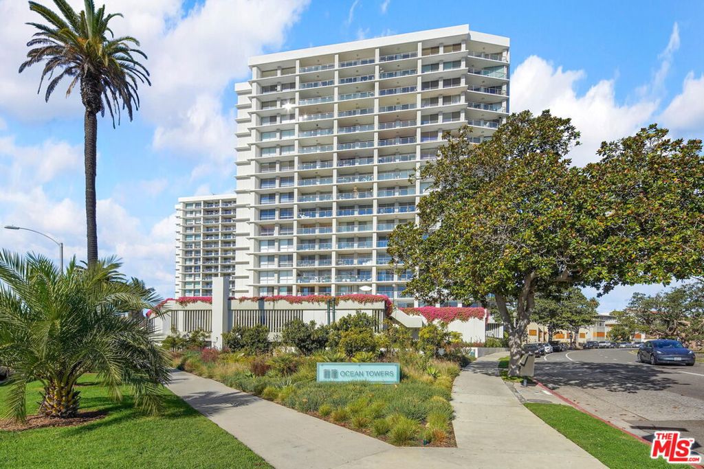 Enjoy sweeping ocean views of the Santa Monica coastline, all the way to the pier and Catalina Island. This beautiful 2-bedroom, 2-bathroom residence features a generous layout with the bedrooms, living room, kitchen, dining area, and balcony all overlooking the Pacific Ocean. Floor to ceiling and wall to wall glass frames one of the best views offered in this full-service luxury building. The primary suite is completed by an ensuite bathroom with a renovated shower as well as a walk-in closet and additional built-in closet space. Other updates include newer hardwood floors throughout as well as a HVAC system. High-end building features 24-hr valet, security, doormen, pool, and ocean view gym. Just blocks from the beach, the Palisades Park, and to world-class restaurants, shopping, and more.