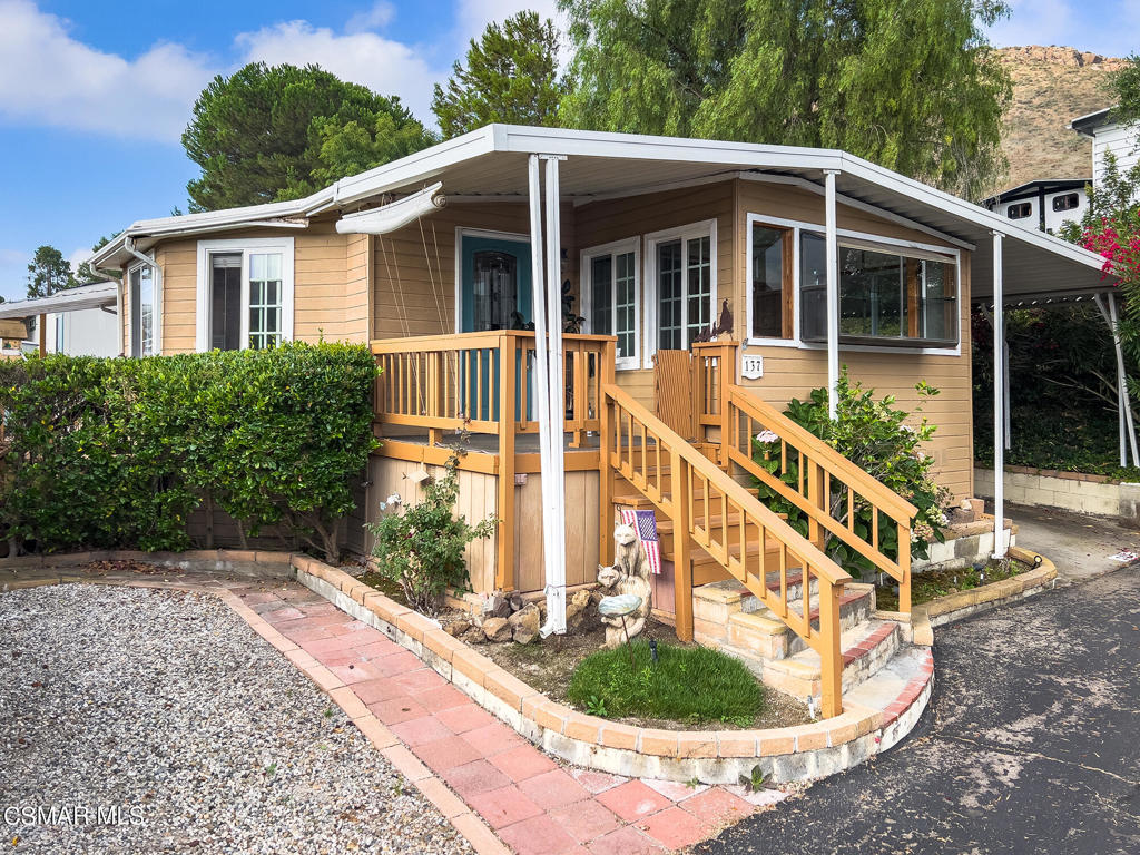 Great DIY opportunity to create your perfect Home. Located in the Desirable 55+ Gated Vallecito Mobile Home Park. Great Location w/affordable monthly land lease. 2 Bedroom and 2 Bath, 1000 Sq. Ft., Living Room opens to Dining Area w/ Built-in-Hutch. Kitchen Features Lots of Storage, w/Gas Stove Laundry Area off Kitchen. Primary Bedroom w/views Primary Bath w/ Walk-In Shower. The 2nd Bedroom has plenty of Closet Space. Hallway Bath w/Shower Over Tub.Some Newer Dual-Pane Windows, Copper Plumbing. Covered Car-Port. 2 Sheds in Back for Extra Storage. Enjoy Views from Front Porch. Vallecito Community Center features a Beautiful Pool & Spa, 18-Hole Putting Greens, Library, Gym, Pool Table, Huge Meeting Area and Kitchen!