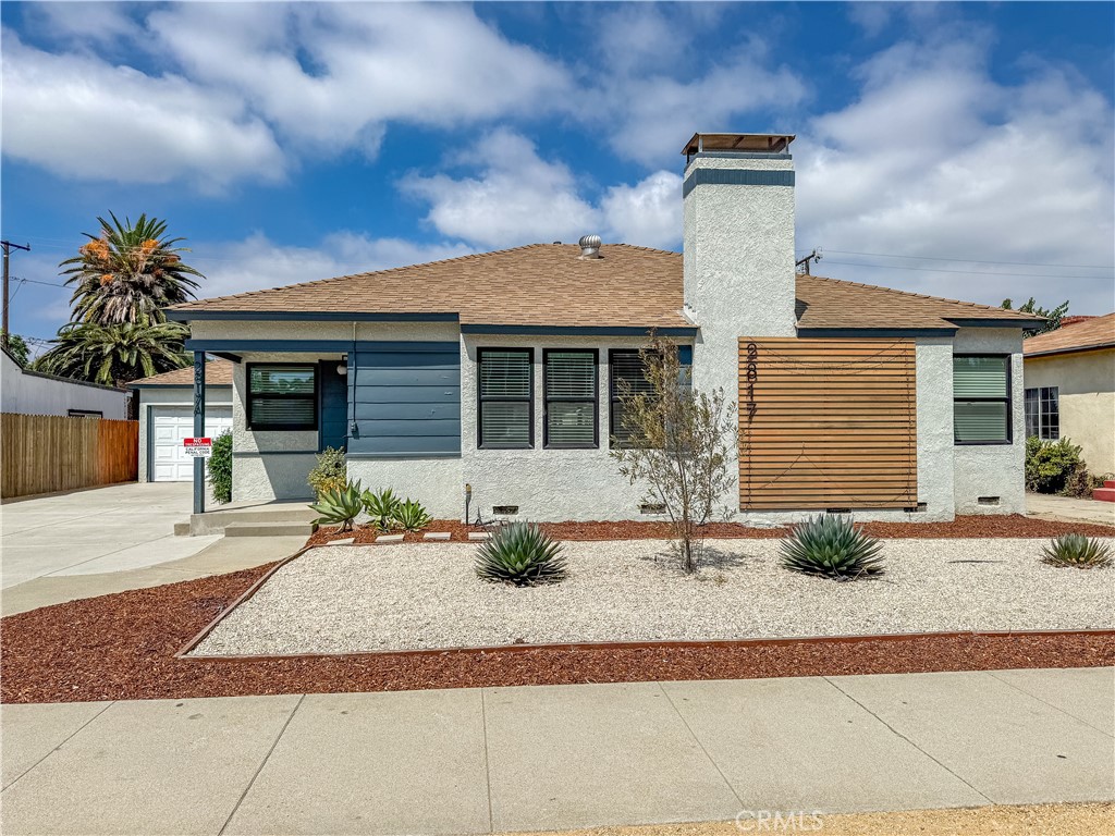 You’ll fall in love with this captivating three-bedroom, two-bath updated mid-century modern home complete with an adorable ADU—perfect for that kid who just won’t leave home or as an income-producing rental. Sitting on a huge lot with endless potential, there’s space for two additional units, plus a large driveway that accommodates up to four cars or two RVs. The detached two-car garage could even be converted into another ADU. The updated kitchen has quartz countertops, a deep stainless steel sink with touch faucet, blue tooth appliances and soft close European-style cabinetry. The updated bathrooms are both functional and stylish, while the wood-look laminate flooring throughout makes upkeep a breeze. This home also boasts newer dual panned windows, updated water heater, updated central A/C and heating unit and even an upgraded electrical panel. Outside, you’ll be impressed with the magnificent curb appeal featuring a drought resistant, low-maintenance landscaped front yard. Conveniently located in a quiet residential neighborhood near bus routes and just a short walk to shops, this home truly has it all.