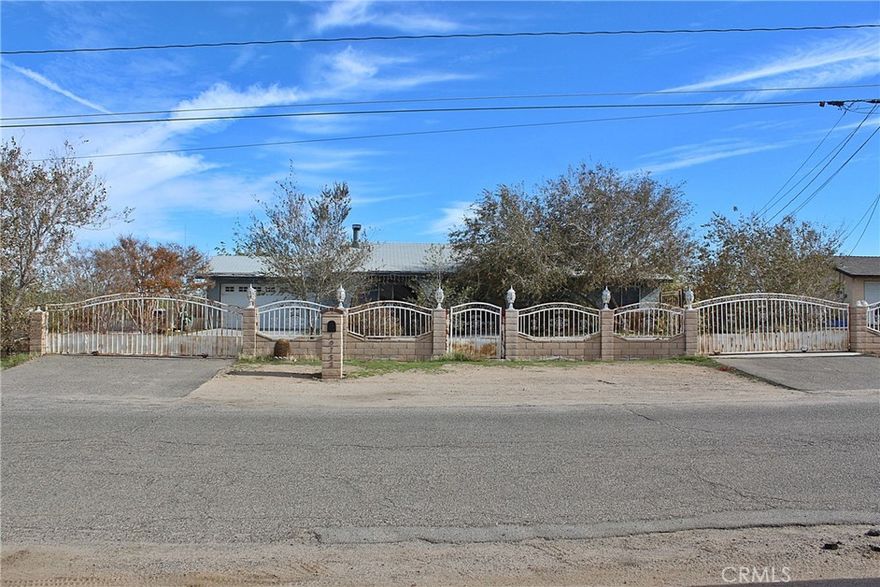 Looking for a diamond in the rough to rehab or invest for the future, this may be a  great investment opportunity in a rapidly growing City of Hesperia. This is the home for you! This home has a nice floor plan featuring 3 bedrooms and 2 bathrooms. Front yard is private and secure with brick and iron fencing, 3 gates,  2 for the circular driveway and garage and one that leads to the backyard  and adds room for more  parking. Home offers great potential for the right buyer/investor with the right vision looking to customize and add value. The home needs some repairs making an ideal fixer upper or flip project. This property offers a functional floor plan, property has a large lot with plenty of outdoor space. Located near shopping, schools, and commuter routes. Don't miss out on this opportunity !. The High Desert is now the future home of the recently approved High Speed Train from Apple Valley to Las Vegas and to the south to Rancho Cucamonga. The project is expected to be completed over the next few years, this projected is expected to bring in jobs and boost the economy of the High Desert.