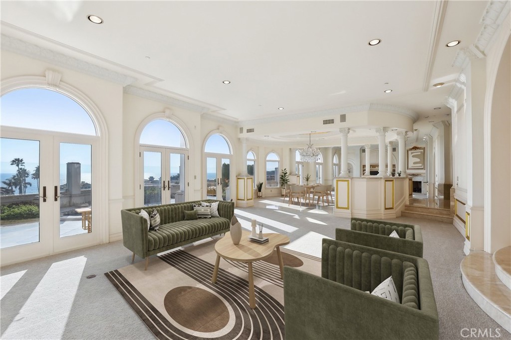 Discover an exceptional leasing opportunity within the prestigious, gated community of Ritz Cove, renowned as one of Southern California's most coveted oceanfront locales. Open to shorter term lease. This magnificent custom estate is situated at the serene end of a cul-de-sac, offering sweeping views of the Pacific Ocean along with private access to Salt Creek Beach and 24 hour gate guarded security.
Spanning 7,200 square feet on a 9,000+ square foot lot, this architectural marvel, crafted over three years, features five en-suite bedrooms and six and a half total bathrooms. The grand entrance, adorned with a sweeping staircase, domed skylight, and crystal chandelier, showcases unobstructed ocean vistas that permeate throughout the residence. The main floor is perfect for elegant entertaining or relaxed beachside living, featuring an ocean-view living room, formal dining area, family room, poker room, and a beautifully crafted library/study with private bath. The gourmet kitchen, complete with a butler's pantry, sunken wet bar, and premium appliances, enhances the home's refined allure.
Upstairs, each bedroom includes an en-suite bath and walk-in closet, while the primary suite offers a tranquil retreat with a sitting area, fireplace, private terrace with ocean views, dual walk-in closets, and a luxurious marble bath. Additional features comprise a private spa, outdoor beach shower, elevator, four-zone HVAC system, and an expansive three-car garage ideal for collectors.
Residents of Ritz Cove enjoy 24-hour guarded security, a peaceful coastal ambiance, and convenient, gated beach access. With the Ritz-Carlton and Waldorf Astoria resorts, Dana Point Harbor, Montage Laguna Beach, and numerous shopping and dining experiences nearby, this residence epitomizes the pinnacle of coastal California living—where privacy seamlessly blends with the beauty of the Pacific Ocean. Open to shorter term lease and furnished.
