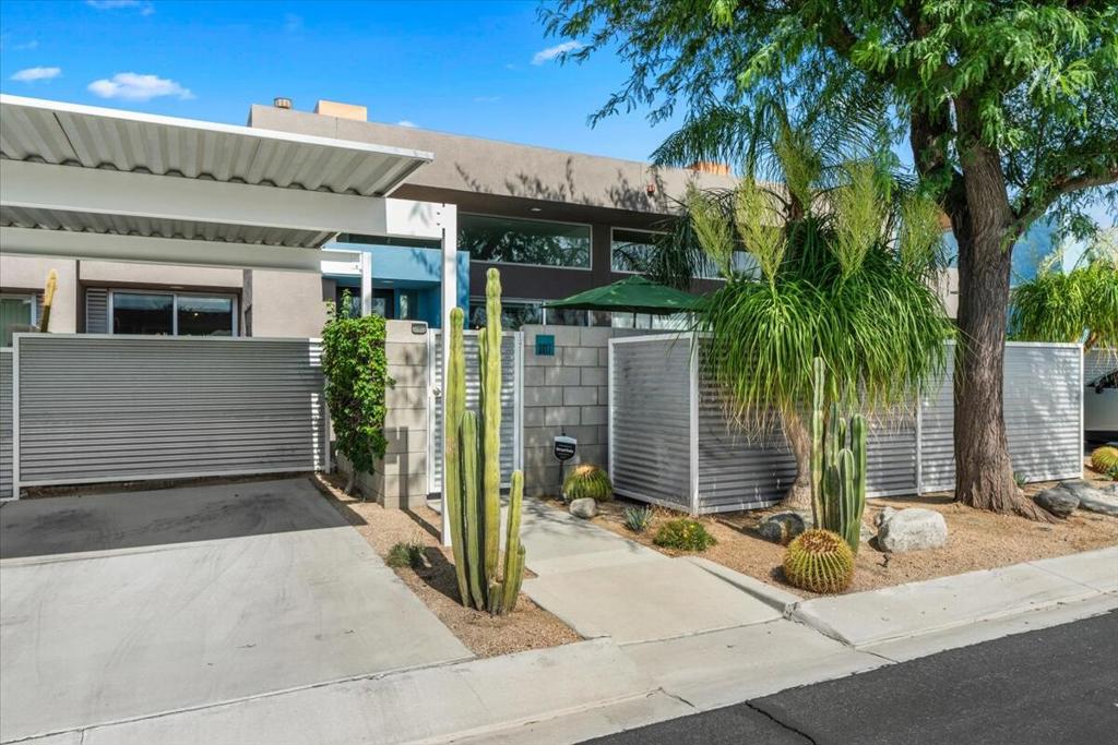 Welcome to 3617 Quiet Side Street in Palm Springs, an updated and airy 1 bedroom, 1 bathroom villa located in the gated community of Palermo. Built in 2007 and thoughtfully renovated, this single-level home offers 833 square feet of well-designed living space, perfect as a weekend retreat, full-time residence, or income-producing rental. With 30-day minimum rentals allowed, it's also an excellent investment opportunity.Soaring ceilings and a smart open-concept layout make the home feel much larger than its footprint, while large windows fill the space with natural light. The kitchen and bathroom were both updated in 2020, featuring modern finishes and functionality. The spacious bedroom includes a large walk-in closet, and there's a separate closet housing a stackable washer and dryer for added convenience.Situated on a peaceful, low-traffic street within the community, the home offers a quiet and private setting with carport parking and plenty of nearby guest spaces. The current owner used the space as an art studio and never lived in it full-time, so it's been gently used and well cared for.Palermo offers a vibrant, resort-style lifestyle with a clubhouse featuring a kitchen, lounge with TV, pool table, and gym. The community includes two pools and spas, outdoor showers, restrooms, dog-friendly walking areas, and a lively social calendar with events like Monday happy hours and book clubs throughout the year.If you're looking for a bright and spacious condo with a smart layout, updated features, and a welcoming community, this is the one. Come experience the charm and lifestyle of Palermo in North Palm Springs.