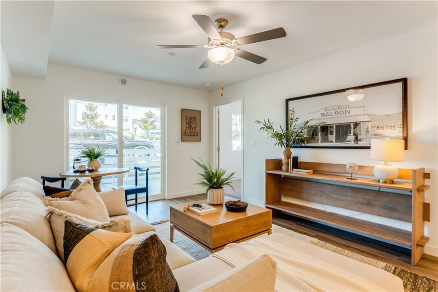 Welcome to The Nine at Righetti, located in the heart of San Luis and just minutes from shopping, entertainment, dining, and countless outdoor activities! Situated on the second floor, this single-level condominium offers two bedrooms and two baths. The finishes in the home include wood-look laminate flooring throughout the main living areas and lush carpet in all bedrooms. The kitchen offers ample cabinet space with undermount lighting, stainless-steel appliances, and modern quartz countertops. Enjoy the spacious primary bedroom with an elegant bathroom ensuite featuring a spacious shower and a walk-in closet. Additional appointed features in the home include an interior laundry space, air conditioning, and a balcony.