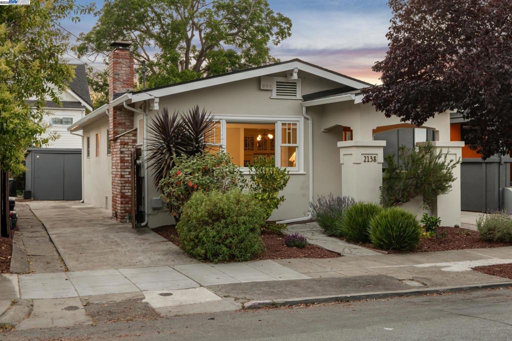 Stunning 1921 Craftsman nestled in Berkeley’s most beloved neighborhood—Poet’s Corner! This elegant 3BD/1BA home seamlessly blends timeless charm with thoughtful modern upgrades. The sunlit living room features a classic fireplace and built-ins, while the formal dining room showcases original cabinetry and rich period detail. The updated kitchen is equipped with stainless steel appliances, custom cabinetry, and generous counter space. A beautifully remodeled bathroom and gleaming hardwood floors complete the home’s warm, inviting interior. French doors open to a newly refreshed deck and a lush, newly landscaped backyard retreat—a gardener’s paradise with mature plantings including blueberries, pineapple guava, pomegranate, lemon, olive, citrus trees, lavender, and more. Recent improvements include a new roof, updated electrical, Graber shades throughout—no detail was overlooked. A full basement with laundry and storage adds function, while the detached garage offers excellent ADU potential. Just minutes to Berkeley Bowl, 4th Street, parks, transit, and top schools—a true gem in Berkeley’s finest neighborhood!
