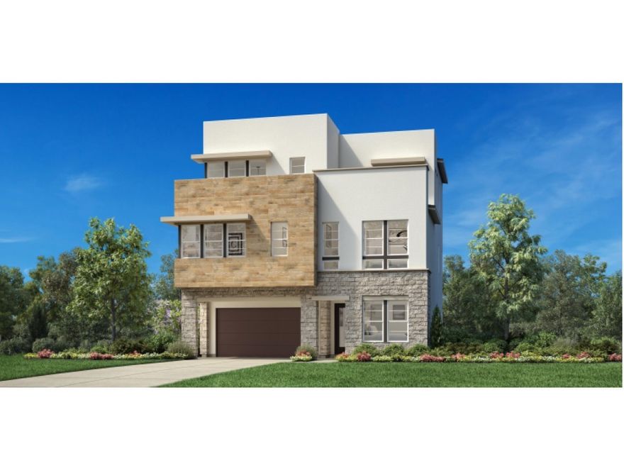 Welcome to Viewpoint at Metro Heights, a new community located in Montebello, which is located in between Monterey Park and Pico Rivera and conveniently located next to the 60 freeway.  Homesite 44 is a new construction home that is situated on a home site with beautiful southern facing view and can see Catalina Island on a clear4 day.   The Apex floorplan features 5 bedrooms, with 5 bathrooms, and is 3259 sq. ft, with a 2-car garage.  Upon entering the home you'll be met with a Great room that features a 20 foot high ceiling,  one bedroom on the first floor, additionally  the kitchen features a large island with integrated sink, kitchen appliances are provided by Jenn Air including the 48" refrigerator.   The primary bedroom provides ample space with large windows and a generous walk-in closet.  The secondary bedrooms all feature a high ceiling with all second-floor bedrooms including their own bathroom.  Highlights of the home are the impressive floating staircase with glass handrail, 20 foot high ceilings in the great room, and large stacked doors on the first and third floors.  The rear yard is cozy with enough space in build an outdoor grill.  The community amenities include multiple pocket parks, a walking trail, and a 10,000 square foot community center with two pools, cabanas, office space, multiple BBQs and a gym.  Homesite 44, has an estimated closing date of Spring  2026.  Photos provided are of the model home or renderings, actual home is under construction. Matterport provided is of our model home.
