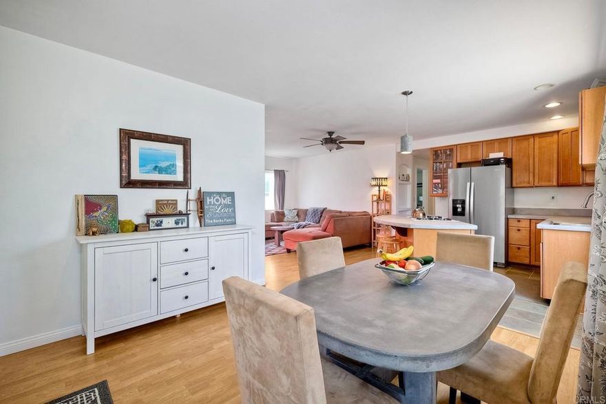 Experience coastal living at its best with this charming beach bungalow—located west of I-5 and west of Hwy 101! This beautiful 2 bed/1.5 bath manufactured home has been thoughtfully upgraded with stick-built construction and sits on an oversized lot featuring a covered outdoor patio, private laundry, outdoor shower, dedicated parking, ample storage, and plenty of outdoor space for entertaining or relaxing. Inside, you’ll love the high ceilings, open-concept kitchen/dining/living area, a spacious primary suite with en-suite half bath, and sleek concrete countertops in both the kitchen and baths—including a custom concrete island that anchors the heart of the home. Surrounded by multi-million-dollar properties, you’re just a short stroll to iconic beaches like Grandview, Stonesteps, and Beacons, as well as Leucadia’s favorite coffee shops, breweries, surf shops, and restaurants and here’s the bonus—no traditional property taxes, no HOA, and a monthly space rent of $1,800. Perfect primary, investment or vacation home. Rentals are allowed both short & long-term but must adhere to the city of Encinitas minimum 30-day policy.