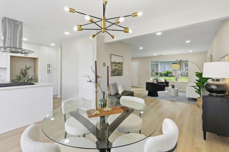 Welcome to this beautiful townhome tucked away in the Park Row Community. This home has been meticulously remodeled, with LVP flooring, brand new kitchen with new cabinetry, stainless steel range hood, gas cooktop, new dishwasher. New Recessed lighting and abundant natural light fill this home.  Downstairs half bath and indoor laundry adds to everyday comfort.  Upstairs bathroom have been refreshed with new bath tub, shower surrounds and new bathroom fixtures.  Primary bathroom has quartz surround and new bathroom fixtures. New interior paint.  Low maintenance patio backyard with pavers, artificial turf and drought resistant plants.  A two-car garage is detached and can be accessed through the patio, providing a secure and private entry.  Excellent schools, Berryessa Creek Park, Groceries, VTA Lightrail and Bart Station are all conveniently nearby. Assigned schools are Majestic Way ES, Sierramont MS, Piedmont Hills HS.  (Enrollment not guaranteed and need to be verified with the districts)