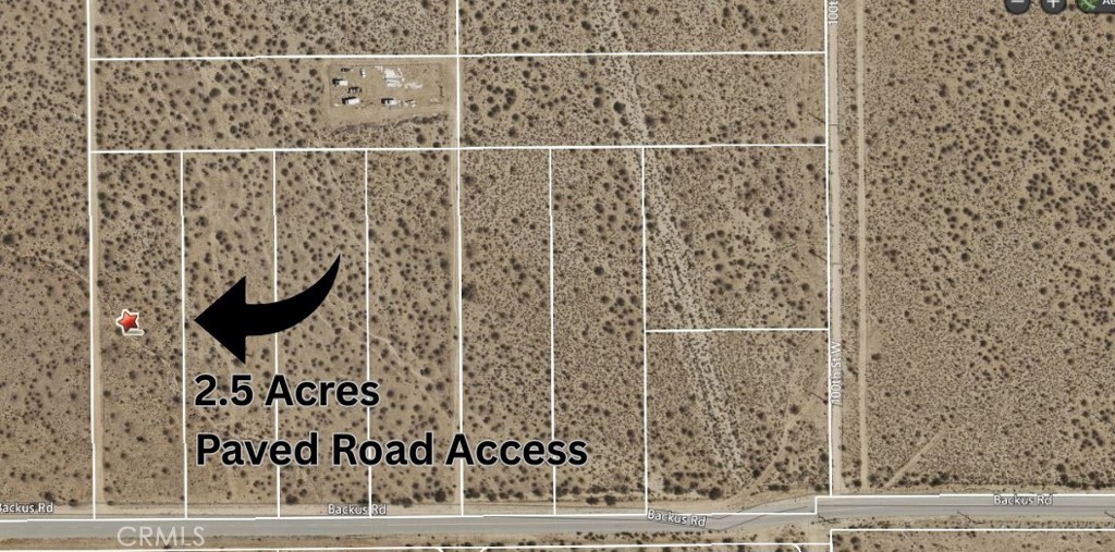 2.5 Acres in the Rosamond Area! A great opportunity to own a large piece of land to build your own private and secluded home with convenient access off the PAVED ROAD of Backus Rd (See maps, in between Willow Springs Rd and 105th St W). Property is part of a Trust Sale and acting seller has little to no knowledge of the property. Buyer to verify and complete their own due diligence in regards to utilities, zoning, mapping and exact location. ***SELLER IS ALSO SELLING MULTIPLE LOTS- INQUIRE*** Can combine and sell lots together if desired.