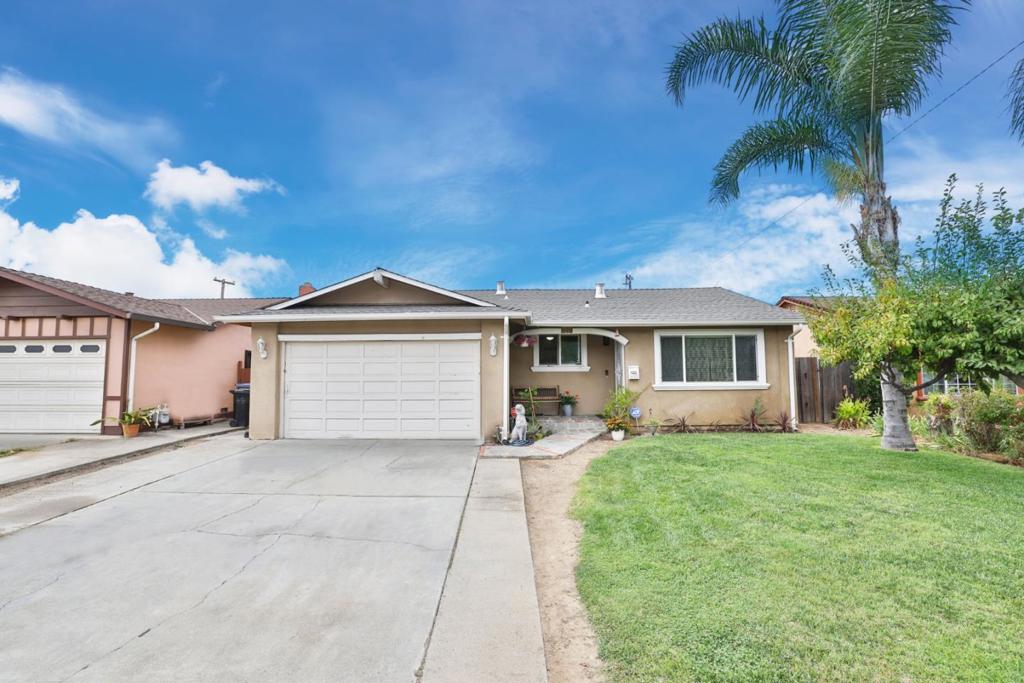 Charming single-family home boasting approx. 1,352 sq ft, 4 bedrooms, and 2 bathrooms. Nestled in the heart of 95122, this property offers a formal living room and a separate family room. It has an open kitchen with a newer appliances, Stainless steel refrigerator and gas oven combo. Kitchen offers an eat in option. It has central heating and cooling. Laundry Hook Ups in garage. Back yard has several different fruit trees and plenty of space to entertain. Home is across the street from Overfelt Hight School and is Near Emma Prusch Farm Park, with its rare-fruit gardens, pets, and harvest festivities and near Little Portugal and Saigon Plaza. It is also near shopping and highways 280, 680 and 101.