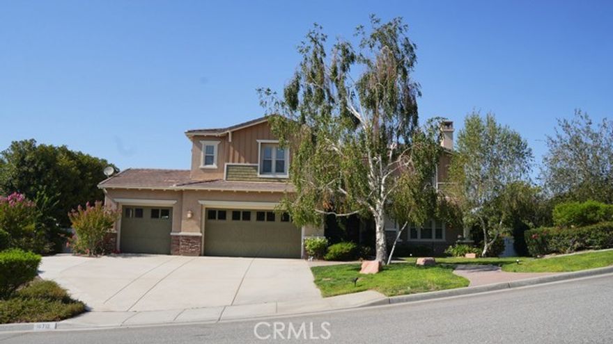 Opportunity is knocking for the discerning buyer on this Mockingbird Canyon Alicante Estates Home with gorgeous views!   Solar, PAID in full.  This home offers entry foyer, formal living and dining rooms.  The Great Room offers kitchen with coffee bar, wine cooler in island, a walk in pantry, microwave, cooktop and double oven, informal dining and computer desk, a family room with stone fireplace, built in speaker system and a view you do not want to miss! Main level offers a bedroom with full ensuite bath, a laundry room, with folding counters and a soaking sink, a powder room, and access to the 3 car garage.  Upstairs, there 4 bedrooms, one has an ensuite bath, 2 bedrooms have a jack-n-jill bath and the Primary Suite.  Primary Suite offers a balcony with gorgeous views! there are his and her closets, and an extra large bathroom with two sinks, a makeup counter, jacuzzi tub and separate shower.  There are linen cabinets and a bonus room with a balcony.  The yard area is landscaped with plants, trees and flowers and a play area.  The three car garage has one stall with a pull thru and a dog run set up.