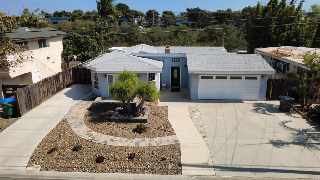 Live the coastal lifestyle just two blocks from the beach in this FULLY FURNISHED 3 bed / 2 bath home with nearly 2,000 sq ft. Tenants enjoy exclusive keyed access to Terramar’s private beach with shaded seating, surfboard storage, and direct water entry for residents. Inside features an open floor plan with natural light, a remodeled kitchen with tile counters, pull-out drawers, and slow-close cabinetry, plus two updated bathrooms with custom walk-in showers. Bedrooms include a split king (dual adjustable), queen, and trundle. A private office nook and enclosed sunroom with propane fire pit offer extra space to relax or entertain. The backyard has a screened sunroom, new fence, built-in putting green, and peaceful views of wetlands and a pond. Extras: Vivint security system, keypad entry, storage shed. Garage excluded; 4 driveway spots included.