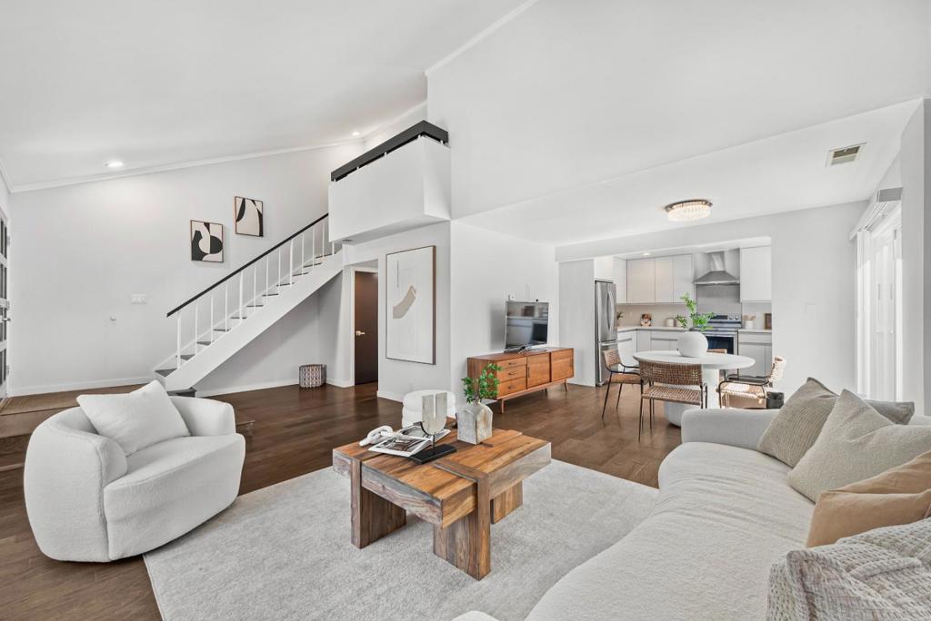 Northwest-facing! Welcome to this beautifully renovated end-unit townhome in the heart of Foster City! Offering enhanced privacy and abundant natural light, this 2-story residence features 3 bedrooms and 1.5 bathrooms with one bedroom conveniently located on the ground floor. The open concept space includes a bright living room with soaring ceilings, fireplace, and sliding doors to a private patio, perfect for entertaining. The modern kitchen showcases sleek European-style cabinetry, quartz countertops, recessed lighting, and high-end stainless-steel appliances. Upstairs, a renovated full bathroom with dual vanities complements spacious bedrooms with luxury engineered hardwood flooring throughout. Additional highlights include fresh interior paint, new roof (2025), in-unit laundry, central heating, and a detached 2-car garage with extra storage. Family-friendly Neighborhood, Surrounded by Scenic Waterways and Lush Parks. Enjoy HOA amenities club house, pool, spa, and landscaping plus easy access to award-winning schools, Target, Safeway, Whole Foods Market, Costco, Trader Joes, 99 Ranch Market, India Cash and Carry, Starbucks, tennis courts, , Hillsdale shopping center, various dining choices, and major highways for seamless commutes to San Francisco and Silicon Valley.