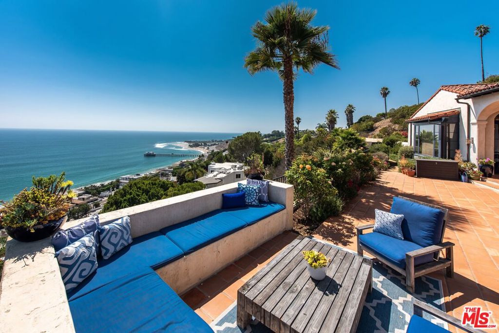 Enjoy total privacy and breathtaking sunrises and sunsets over the ocean in this one-of-a-kind central Malibu home overlooking Nobu, Billionaires Beach, and the Malibu Pier. Every inch of this stunning Mediterranean masterpiece is carefully designed and customized to provide sweeping ocean views from Palos Verdes to Surfrider Beach. Three Bedrooms, all en-suite, have an abundance of natural light, large custom walk-in closets, and magnificently appointed bathrooms with heated floors. Highlighting the interior are spacious living areas with gorgeous vaulted wood beamed ceilings, plaster walls, expansive custom windows which fully capture the coastline-views, three fireplaces, custom cabinetry, magnificent Malibu Tile, beautiful fixtures, library/office lined with books overlooking the interior courtyard, and culinary kitchen with antique Portuguese tile. The lush landscaped patio extends the length of the house and punctuates the unobstructed expansive coastline views. Other amenities include an outdoor shower, fruit trees, and plenty of guest parking. The property is on a picturesque private road just 300 feet from PCH and the beach. Close to Cross Creek and all the shops and restaurants, this meticulously maintained, distinguished residence combines privacy, exceptional quality, natural beauty, and an unbeatable location. This is the Malibu sanctuary you've been looking for.