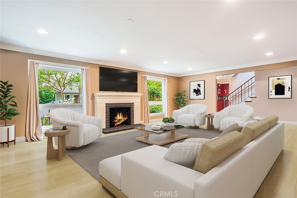 Welcome to 12843 Sarah Street in Studio City. This elegant 4-bedroom, 3-bathroom home is perfectly situated at the end of a quiet cul-de-sac in one of Studio City’s most desirable neighborhoods. With 2,670 square feet of living space on a spacious lot, the home offers comfort, privacy, and convenience. The layout includes one bedroom and a full bathroom on the main level, ideal for guests or a home office, with three additional bedrooms upstairs. The expansive primary suite is a true retreat with a cozy fireplace, sitting area, and a luxurious ensuite bathroom featuring double sinks, a walk-in shower, and a separate soaking tub.
The chef’s kitchen is equipped with a 48-inch Viking range with six burners and a double oven, stainless steel refrigerator and dishwasher, granite countertops, a large pantry, and a breakfast bar for casual dining. Step outside into a private backyard oasis with a sparkling pool, relaxing spa, and a grassy sitting area perfect for entertaining or enjoying the outdoors in total privacy. The property also includes a rare 3-car garage and a dedicated laundry room. Located close to Beeman Park, Ventura Boulevard, top-rated schools, shopping, and dining, this move-in-ready home offers the best of Studio City living in a prime, tucked-away location.