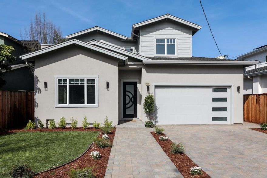 Nestled in the coveted Willows neighborhood, this nearly 2,515sqft contemporary home, built in 2020, spans a generous 7,545sqft corner lot. Featuring 4 spacious bedrooms and 4.5 luxe bathrooms, the residence shines with elegant white oak floors, central heating and cooling, plus a sleek linear gas fireplace in the expansive living/family space. The main-level bedroom offers private entryideal for guests or home office use. The architecturally open kitchen elevates daily living with Calacatta marble-style quartz countertops, premium Thermador appliances, 6-burner cooktop, wine cooler, and wood-grain cabinetry. Upstairs, enjoy a vaulted-ceiling primary suite complete with balcony, walk-in closet, and two additional ensuite bedrooms. Additional highlights include central vacuum, tankless water heater, and a finished 2-car attached garage. Just steps from Menalto shops, cafés, and parkswith top-rated schools nearbythis home delivers modern luxury in a walkable, Silicon Valley setting.
